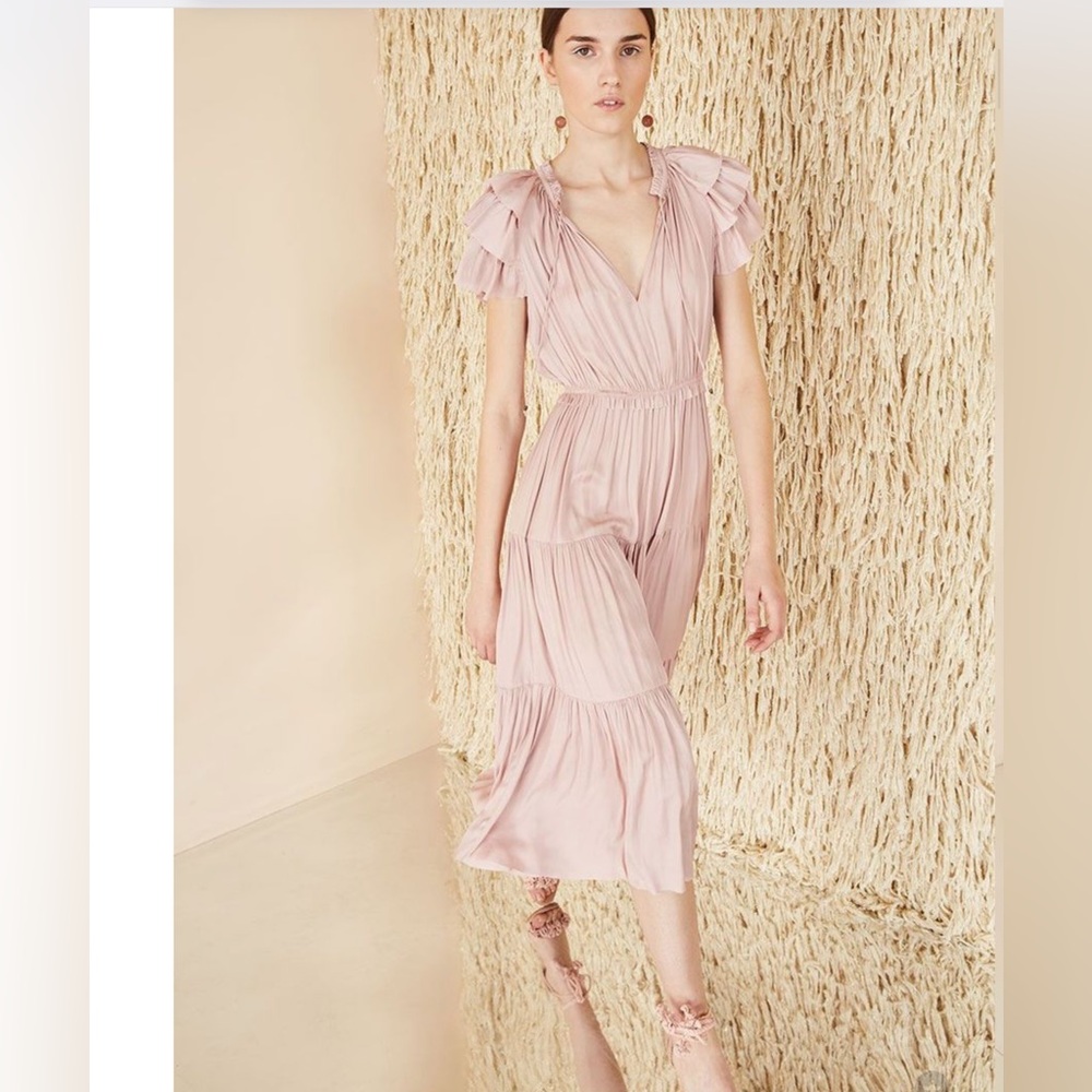 ULLA JOHNSON Blaire rose midi dress Sz 6